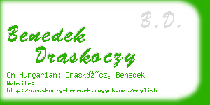 benedek draskoczy business card